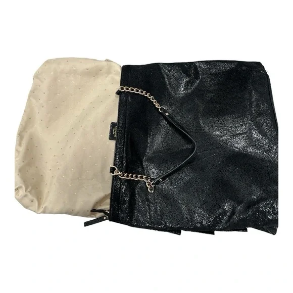 Kate Spade New York Metallic Priti Plisse Shoulder Bag MSRP $445 Black/Gold - Picture 15 of 16